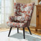 HomeMiYN Sessel Ohrensessel mit Kissen und Fußhocker Wohnzimmer Einzelsofa Vintage Rokoko Blumen