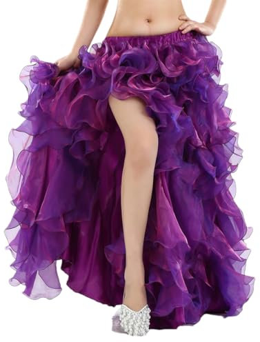 Gonna lunga da donna per danza del ventre, professionale, orientale, per danza del ventre, Viola, L