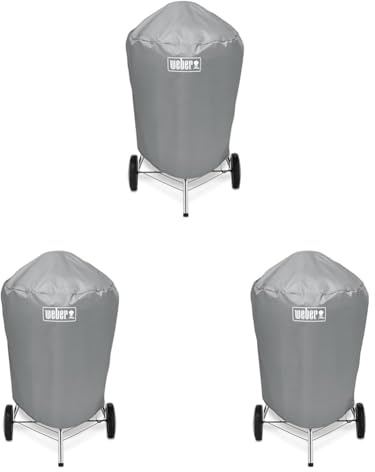 Weber 7176 Grill-Abdeckhaube für Holzkohlegrills mit einem Durchmesser von 57 cm, Grau, 15.9 x 22.7 x 3.8 cm (Packung mit 3)