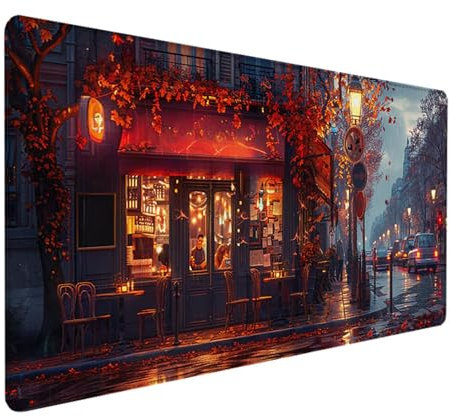 Paisaje Alfombrilla Ratón XXL 700 x 300 mm, Impermeable Antideslizante Mouse Pad Amarillo Diseño de Borde Cosido Alfombrilla Escritorio para Teclado Gaming Accesorios Escritorio PC, Regalos E-A