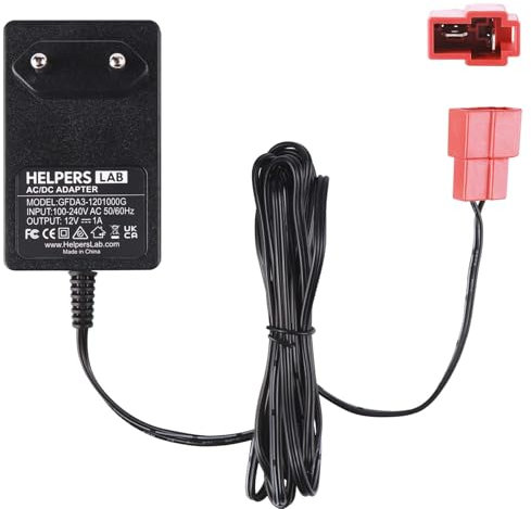 12 Volt Batterieladegerät für Aufsitzspielzeug 12V Kinder Aufsitzauto Ladegerät, 12V Elektroauto Aufsitzspielzeug Batterie Stromadapter Vierkantstecker für Power Wheels ATV Quad SUV Jeep Riding Car