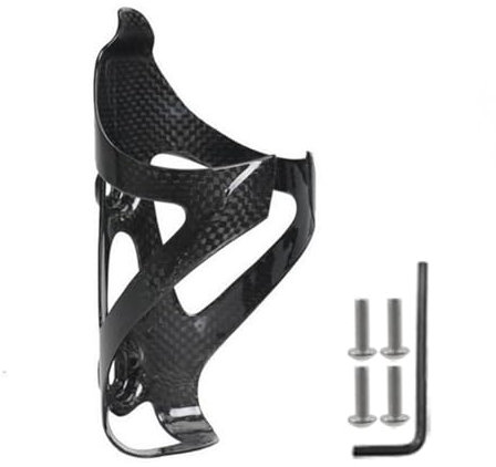 HOUSON Ultralight 3K Carbon Fiber Bicycle Water Bottle Cage, T700 Carbon Cup Holder for Road Bikes & Mountain Bikes Light black