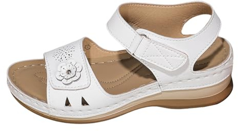 Uwdiohq Sandales Orthopédiques Pour Femmes Avec Soutien De La Voûte Plantaire Facile Chaussures Femme 42 Été Confortable Chaussure Randonnée Sport Marche Ete En Cuir Spartiates Women Sandals