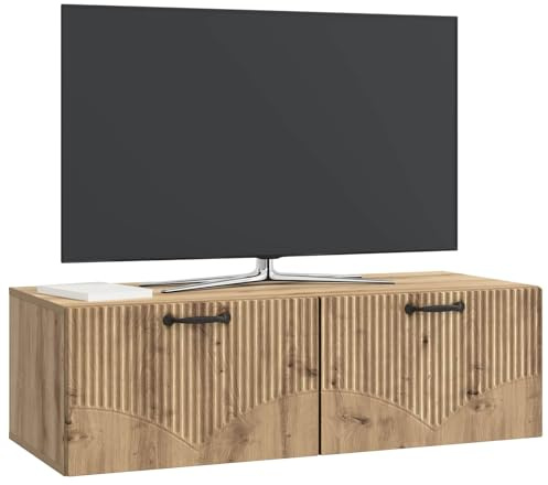 vidaXL Wandmontierter TV-Schrank Artisan-Eiche 98 x 41 x 30 cm, Moderner Wohnbereich, Rechteckiger Wandschrank, Viel Stauraum, Schlichtes Design für die Haushaltsorganisation