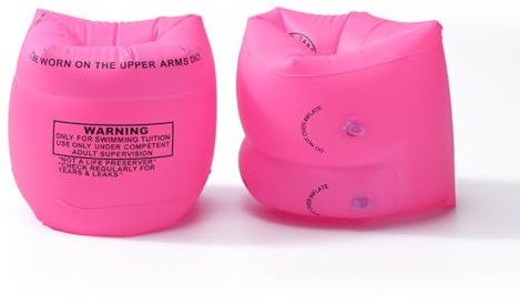 Braccio galleggiante gonfiabile, maniche in PVC ispessito, blu e rosa, 17 cm x 16 cm, superficie liscia, impermeabile, per bambini e adulti