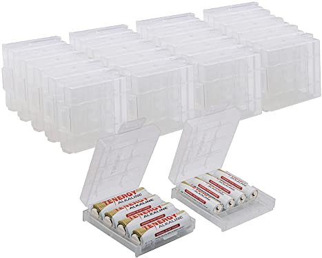 Tenergy 30 Pack Plastic Storage Case for AA/AAA Batteries (Batteries Sold Separately)