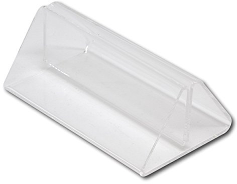 EPOSGEAR 100mm Menu Show Card Acrylic Name Place Table Sign Display Stand Holders - Perfect for Shops, Restaurants, Bars, Weddings, Parties etc (Clear, 10 Holders)