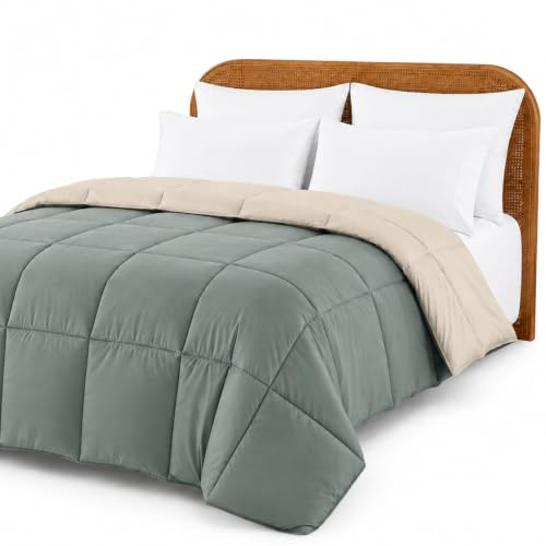 Modern Threads Down Alternative Reversible Comforter Sage Green/Cream King