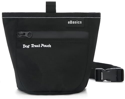 eBasics Dog Treat Pouch for Training Doggie Puppy Snack Reward Pouch Bait Bag Pet Treat Carrier Holder with Clip Waist Belt Magnetic Opening