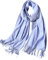 MaaMgic Schal Damen Zweifarbig Stola mit Baumwolle Herbst Winter Mehrfarbige Deckenschal MEHRWEG Himmelblau Blau