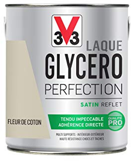 V33 Peinture multi-supports monocouche Laque Glycéro satin, Fleur de coton n°2 2L