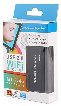 Diyeeni Router inalámbrico, Router de Red Mini portátil 3G/4G Wireless-N USB WiFi Hotspot Router Ap 150Mbps LAN inalámbrica RJ45