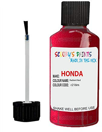 Gift Plaques UK Scobby Paints Motorbike Scratch Repair Touch Up Paint 20ml Compatible with Honda Radient Red r218m