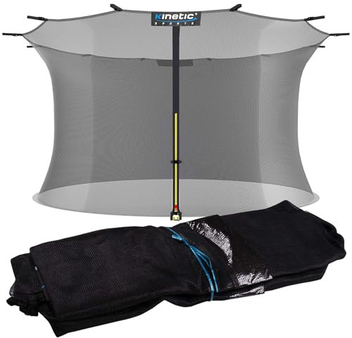 Kinetic Sports Trampolin Sicherheitsnetz - Ersatznetz mit Reißverschluss und Sicherheitsclips, Schutznetz, UV-beständig, Ersatz Fangnetz für Gartentrampoline, Ø 400 cm