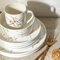Stone Lain Service de vaisselle moderne en porcelaine fine avec bouches dorées Blanc et doré