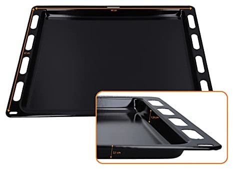 DL-pro Backblech 440x370x21mm emailliert pyrolysefest für Bosch Siemens 666902 00666902 HEZ431000 Constructa CZ10200 Ofenblech Backofenblech für Backofen Ofen Herd