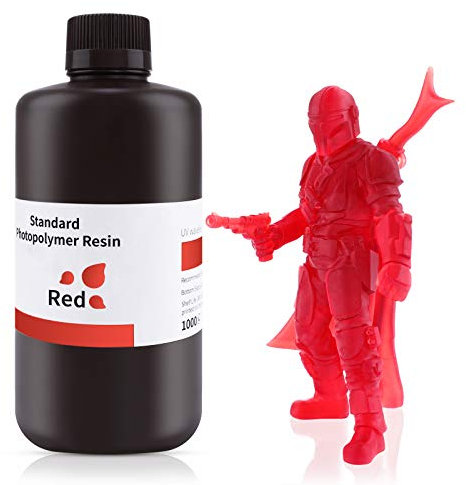 ELEGOO Résine Standard pour Imprimante 3D LCD UV 405nm Résine Photopolymère Rapide, Rouge 1000G