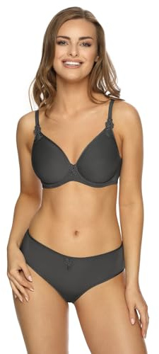 VIANIA! Bügel-BH 211400 Betty gemoldete Spacercups schmale Träger Farbe Grau Graphite, Größe:95, Cup:D