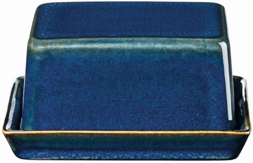 ASA Saisons Butterdose mit Deckel aus Steinzeug in der Farbe Midnight-Blue, Maße: 11cm x 8,5cm x 6cm, 5108119