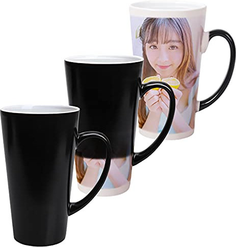 Lehaha Personalised Heat Change Magic Mug with Photo,Custom Heat Collage Image Coffee & Tea Mug,Customised Your Own Mug Cup Photo (16oz / 500ml, Black/Changing)