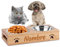 OXYEFEI Comedero Perro Pequeño, Comedero Perro Personalizado Nombre, Comedero Gato Extraíble, con Base de Bambú Antideslizante - para Mascotas Pequeñas Gatos y perro/400ml (2 cuenco)