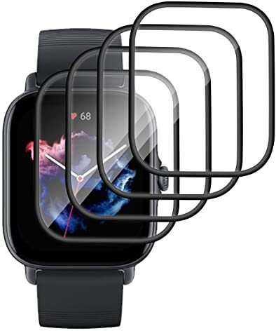 TUTUO [4 Stück Schutzfolie Kompatibel mit Amazfit GTS 3/Amazfit GTS 4 Schutzfolie, [Flexible] Soft HD Displayschutzfolie, Blasenfrei Anti-Kratzen Wasserdicht TPU Weich Displayschutz Film