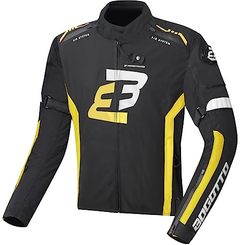 Bogotto GPX wasserdichte Motorrad Textiljacke, schwarz/neon-gelb, XL