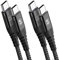 [2Pack 3M] USB C to USB C 60W Cable,Type C Charger Cord Compatible for iPhone 15 Plus,Samsung Galaxy S23/S22/S21/S20+ Ultra,Note 20/10 Ultra,MacBook Air/Pro,iPad Pro,iPad Air 2020,iPad Mini 6,Pixel