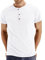Sailwind Henley Tshirts Mens Cotton Summer Classic T Shirts for Mens Slim Fit Soft Short Sleeve Grandad Tshirt (White, XL)