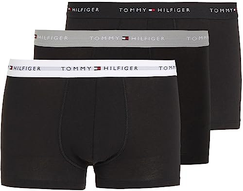 Tommy Hilfiger Boxer Homme Lot de 3 Slip Homme Sous-Vêtement, Multicolore (Grey Heather/Black/White), M