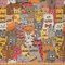 Katzenstoff Meterware, Dekostoff mit Cartoon Katzen, Haustier und Haustiertiere, Polsterstoff für Stühle, Polster und Heimakzente, DIY Projekte, 92 x 150 (HxB), Creme Orange