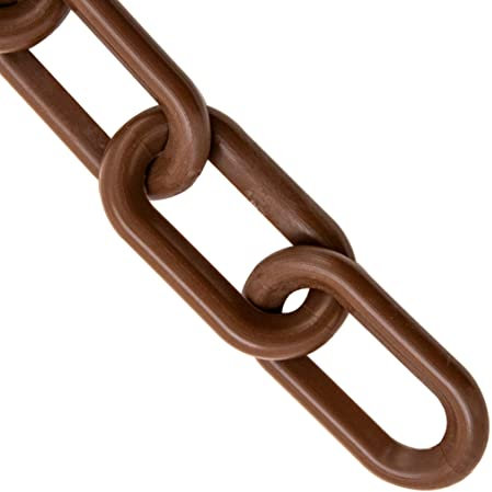 Mr. Chain Absperrkette aus Kunststoff, Braun, 2,5 cm Gliederdurchmesser, 7,6 m Länge (10010-25)