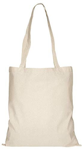 TEXXILLA 10er | 25er | 100er Pack Baumwolltasche - 28 Farben | mit Zwei Langen Henkeln | 38x42cm | Jutebeutel | Einkaufstasche | unbedruckt, Farbe:natur, Größe:25 Stück