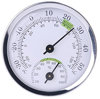 ZYNCUE 58 x 12 mm Thermometer Hygrometer Thermo Analog Luftfeuchtigkeit, Thermo-Hygrometer für Innen- und Außenklima-Monitor (-30 °C ~ + 50 °C),1 Stück