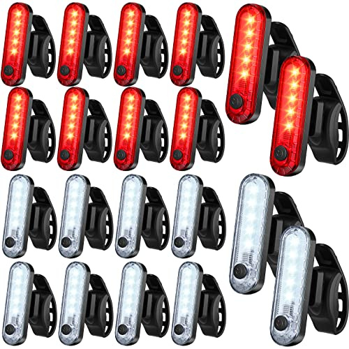 Jerify 20 Pcs Bicycle Light Rechargeable Kayak Light, Red, White