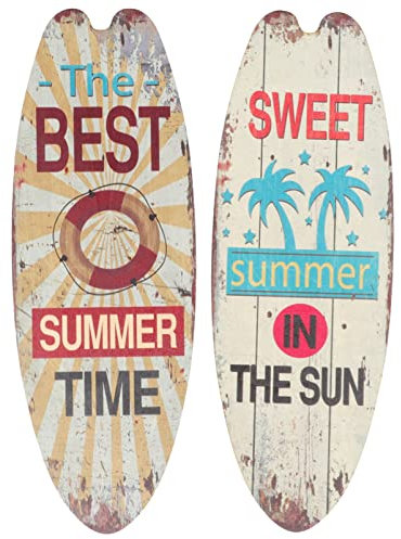 2 Piezas Decoración Colgante Al Aire Adorno De Pared Náutico Decoración Náutica De Tablas De Surf Decoración Tiki Placa De Baño Madera Pared Decorativa Interior Playa