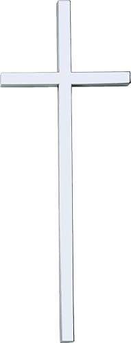 Marmoleria La Magdalena Cruz de acero inoxidable Adhesiva, apta para lápidas y columbarios de cementerio. (43 cm)