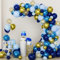 Marineblaue Luftballons Arch Kit, 133 Teiliges Navy Macaron Blue Ballon Girlande Kit, Metallic Blaue Gold Balloons Mit Konfetti Ballon Für Jungen Männer Geburtstag Weltraum Party Hochzeit Babypartys