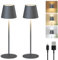 FUYO Tischlampe Kabellos 2 Stück LED Akku Tischleuchte Touch Dimmbare 2700K-4000K Indoor & Outdoor mit WarmesWeiß-Weiß-KaltesWeiß Modus IP54 Wasserdicht für Innen Außen Schlafzimmer Esstisch