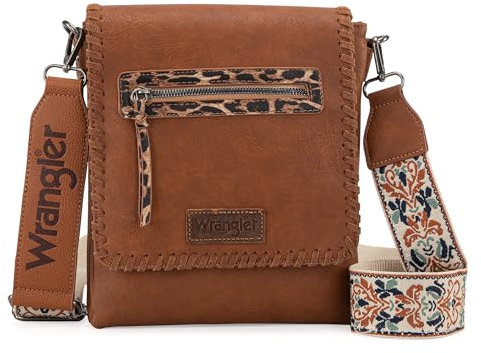 Wrangler Umhängetaschen für Damen, Western, handgewebte Umhängetasche, Muster-taos Braun