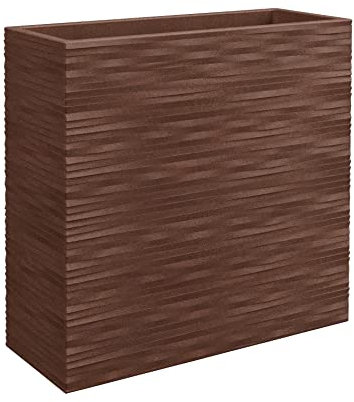 Nicoli Vaso grande Separé elegance cm 80x30x75h in resina, effetto rilievo, fioriera da interno esterno ideale per dividere ambienti (CORTEN)