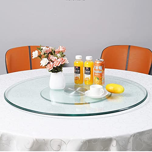50-120 cm Glas-Lazy-Susan-Drehteller, klares, rundes, drehbares Serviertablett für den Esstisch, große, geräuschlose Servierplatte (Größe: 60 cm/24 Zoll)