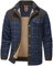Mr.Stream Homme Casual Manches Longues à Carreaux Flanelle Bouton fourrée Chaud Chemise Sherp Veste 3251 Dark Blue L