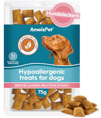 AmeizPet Trockenfutter Leckere hypoallergene Hundekekse, hypoallergene Haustier-Kau-Snacks für Welpen und ältere Hunde mit empfindlichem Magen 75g (2.6 oz)