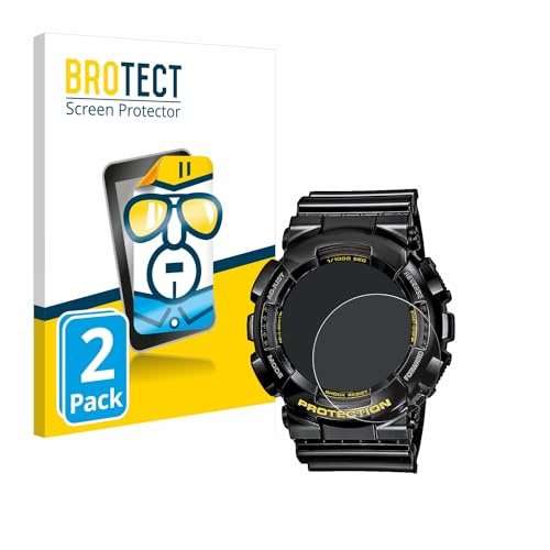 BROTECT (2 Stück Schutzfolie für Casio G-Shock GA-110GB-1A Displayschutz Folie Made in Germany, Ultra-Klar