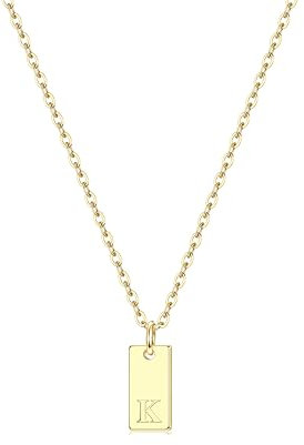 CASSIECA Kette Buchstaben für Damen Mädchen 16K Gold Buchstaben Kette K Gold Halskette Damen Kette Gold mit Anhänger Personalisiere Geburtstags Geschenk für Frauen Mädchen Mama (mit Box)