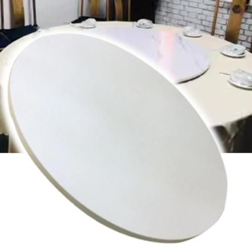 SKINCATE Holz Lazy Susan Drehplatte 50cm 60cm 70cm 80cm 90cm 100cm Esstisch-Drehteller, Tischplatte Drehbar Servierplatte Mit Marmormuster, 6 Farben (Color : White, Size : 60cm (24 in))