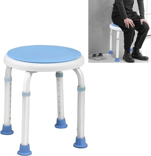 Badehocker Mit Drehbarem Sitz, Duschsitz Für Senioren, Badestuhl, Behindertengerechte Wannen-Duschsitze Rutschfester Duschstuhl Höhenverstellbare Bank Einfache Montage