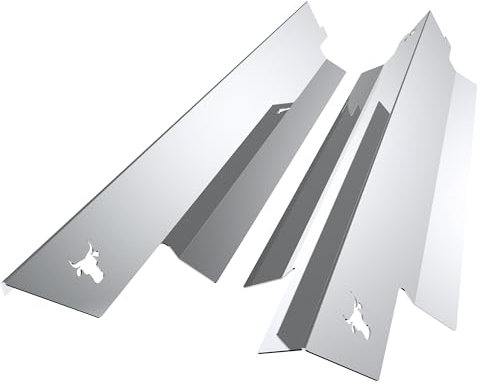 tuning-art GA50 Gasgrill Brennerabdeckung Edelstahl kompatibel mit Enders Kansas 2 Pro 3 Gasgrills | Brennerschutz | Passgenau, Farbe:2er Set Chrom Bulle