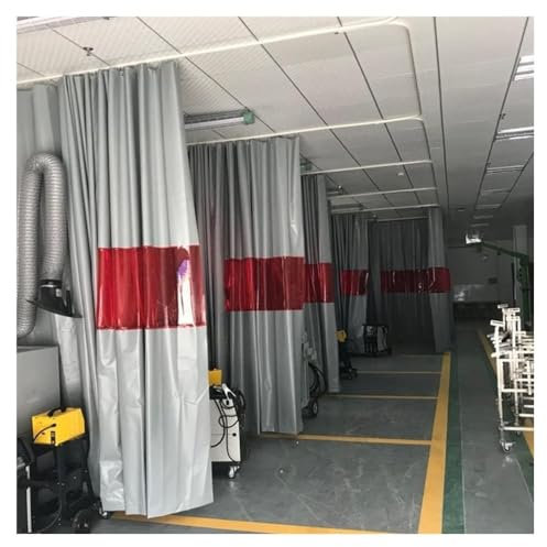 Rygcrud Schweißer-Vorhang Mit Sichtfenster, Silikonbeschichtet Schweißerschutzdecke Feuerfest Industrielle Trennwände Für Werkstatt, Cutter(2.5x2.5m)